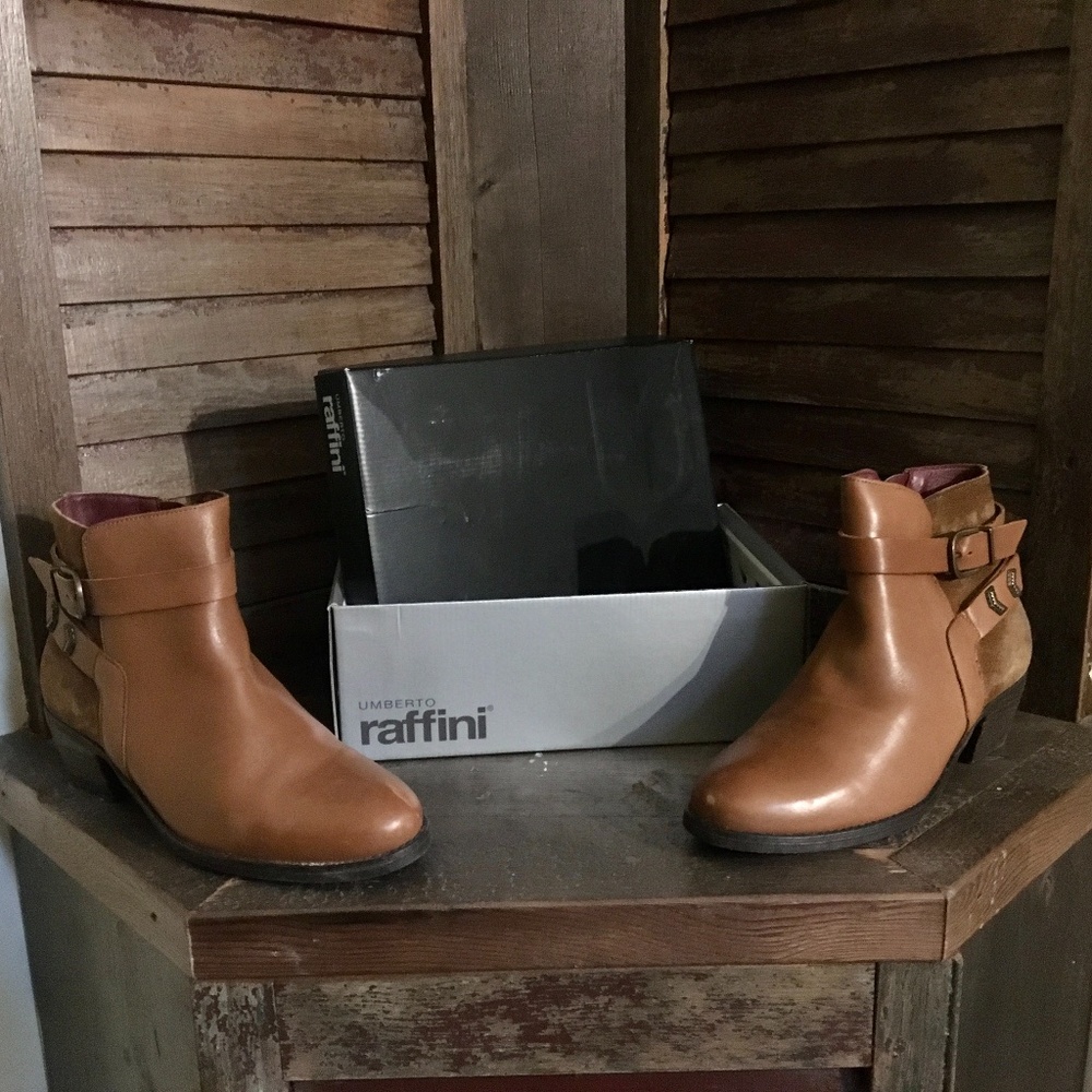 Umberto Raffini April Tan Ankle Boots Size EU 42